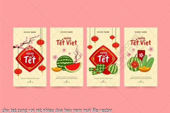 chu tet cung voi rat nhieu dua hau nam moi file vector